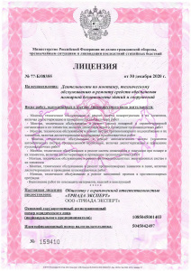 Лицензия Министерства Российской Федерации по делам гражданской обороны, чрезвычайным ситуациям и ликвидации последствий стихийных бедствий (МЧС России)